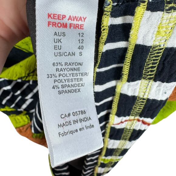 Orientique Naturally Australian Colorful Abstract Print 3/4 Sleeve Blouse Size S - Picture 5 of 6